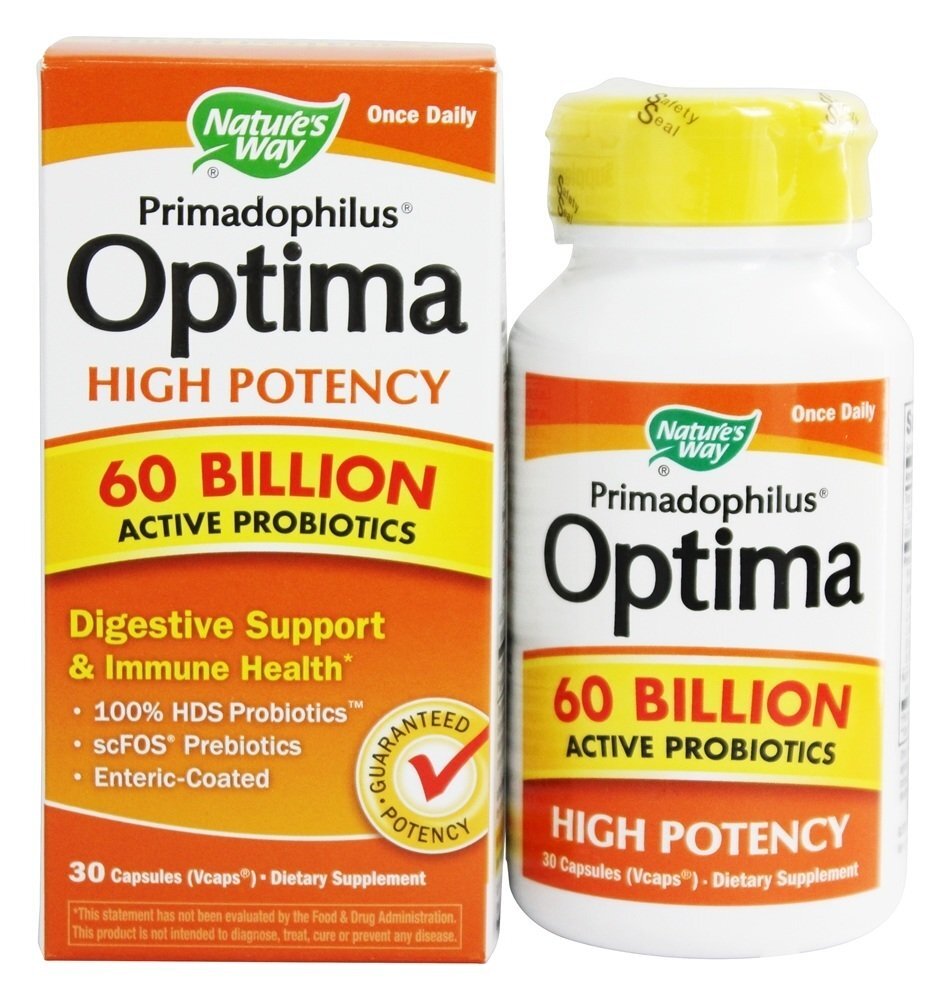 Primadophilus Optima Probióticos Ativos de Alta Potência 60 Bilhões de UFC - 30 Cápsula (s) vegetal (s) Nature's Way