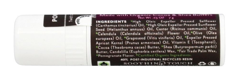 Vegan Lábio Bálsamo Romã - 0.25 oz. Soothing Touch - Imagem 2