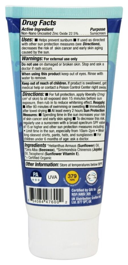 Protetor Solar Esportivo Unscented 35 SPF - 2.9 fl. oz. Badger - Image 2