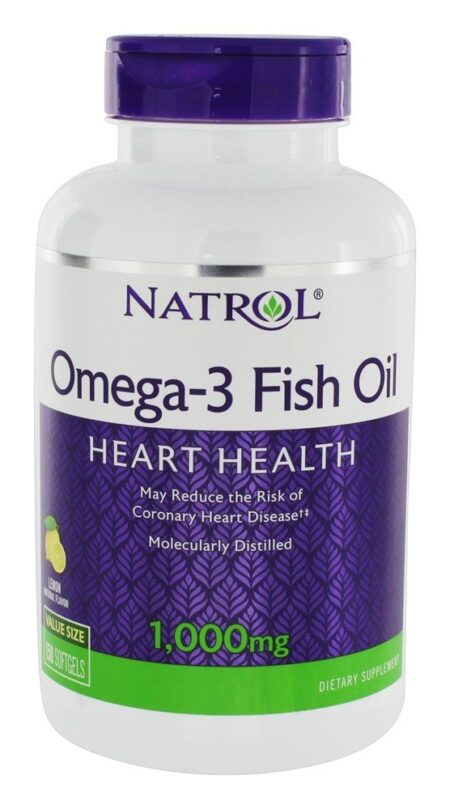 Omega-3 Óleo de Peixe Para a Saúde do Coração Sabor Limão 1000 mg. - 150 Softgels Natrol