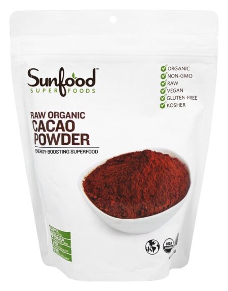 Pó De Cacau Orgânico Cru - 8 oz. Sunfood Superfoods