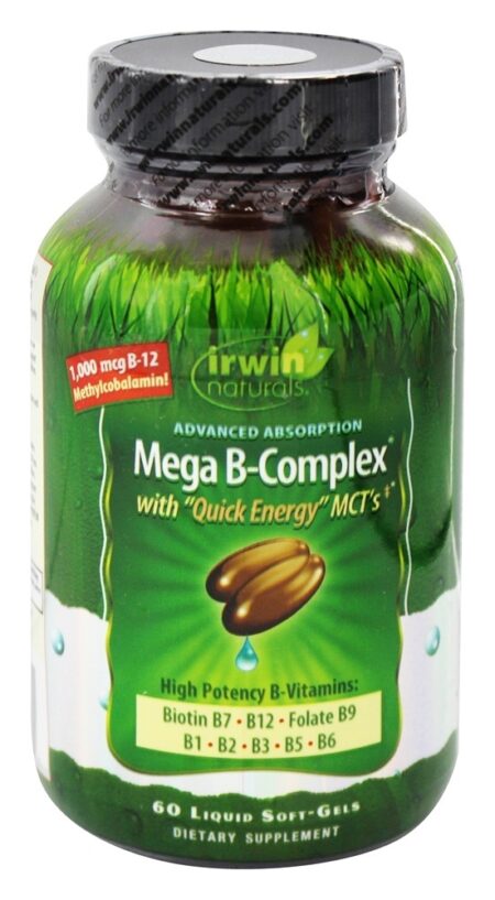 Mega B Complexo com Rápido Energia Mct - 60 Softgels Irwin Naturals