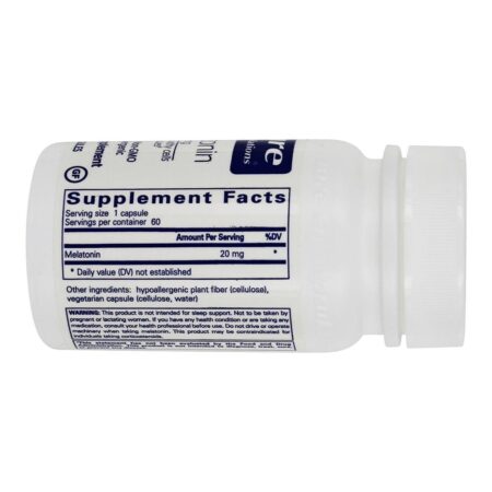 Melatonina para Células e Tecidos Saudáveis 20 mg. - Cápsulas vegetarianas 60 Pure Encapsulations - Image 2