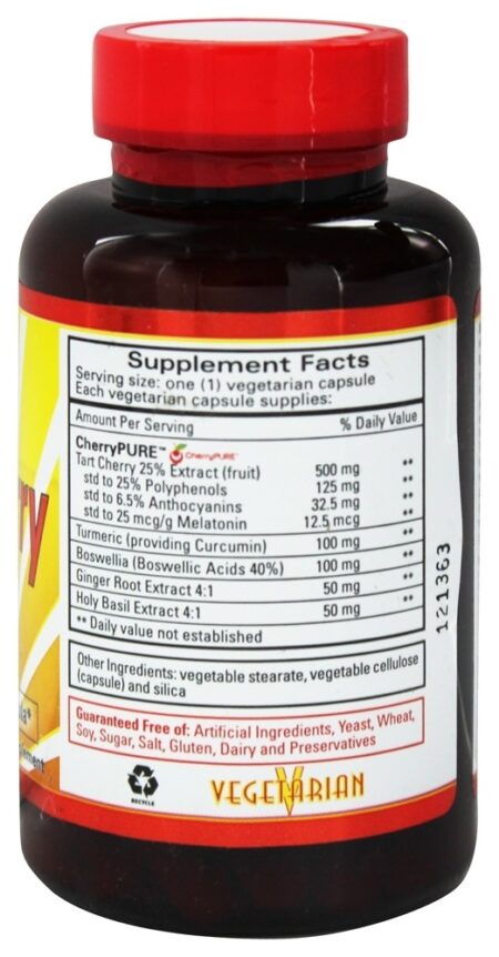 Cereja Azeda com CherryPURE Fórmula Anti-Inflamatória - Cápsulas vegetarianas 60 Dynamic Health - Image 2