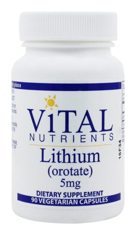 Orotato de Lítio 5 mg. - Cápsulas vegetarianas 90 Vital Nutrients