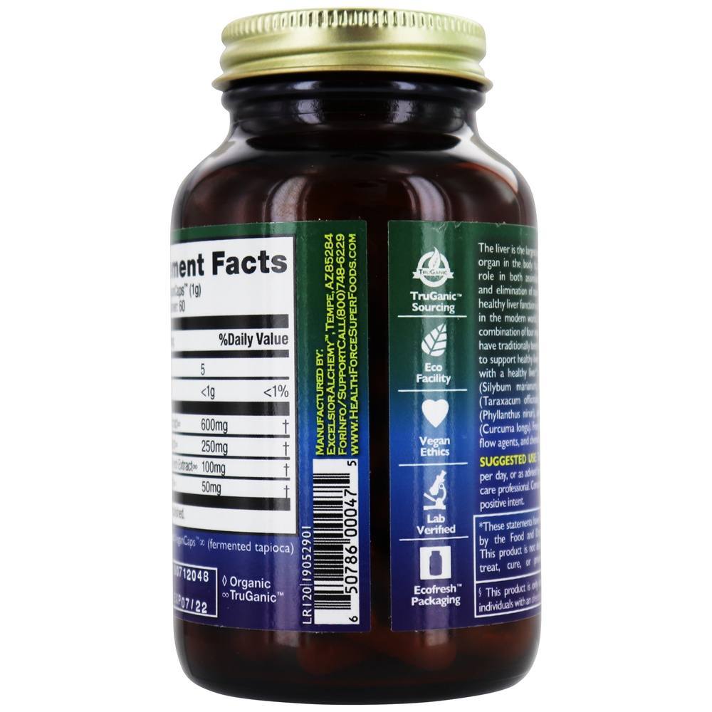 Versão de resgate hepático 6 - 120 Tampas veganas HealthForce Superfoods - Imagem 4