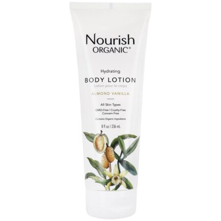 Loção Corporal Hidratante Orgânica Baunilha Amêndoa - 8 fl. oz. Nourish