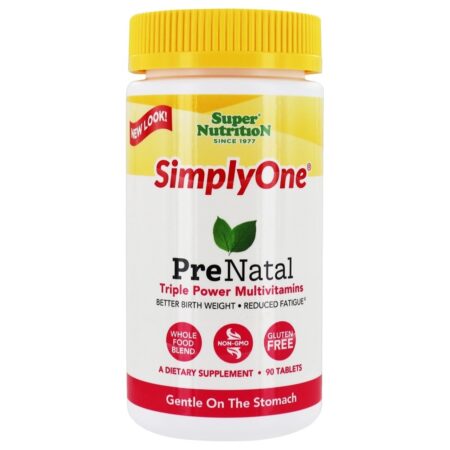 Simplesmente um multivitamínico pré-natal de potência tripla - 90 Tablets Super Nutrition