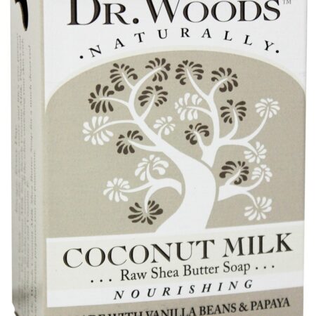 100 % Natural Bar Sabonete com Leite de Coco com Manteiga de Karité Orgânica do Comércio Justo – 5.25 oz. Dr. Woods — foto 1