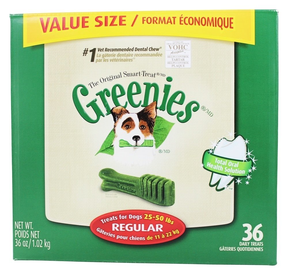 Mastigados Odontológicos para cães regulares (para cães 25 - 50 lbs.) - 36 Mastigação (s) Greenies
