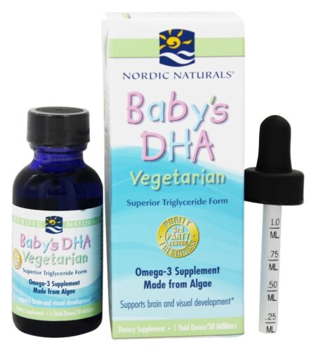 DHA Vegetariano Líquido Para Bebês - 1 fl. oz. Nordic Naturals