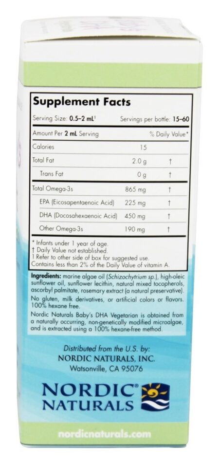 DHA Vegetariano Líquido Para Bebês - 1 fl. oz. Nordic Naturals - Image 2