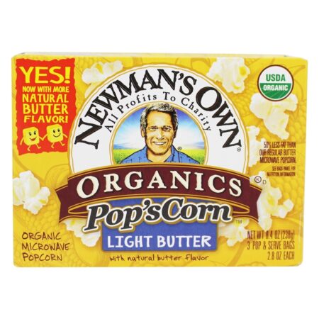 Manteiga De Pipoca De Milho Orgânico Pipoca De Milho Pop - 3 Malas Newman's Own Organics