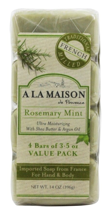 Pacote de Valor de Soap Bar Tradicional Francês Rosemary Mint - 4 Barras A La Maison - Image 2