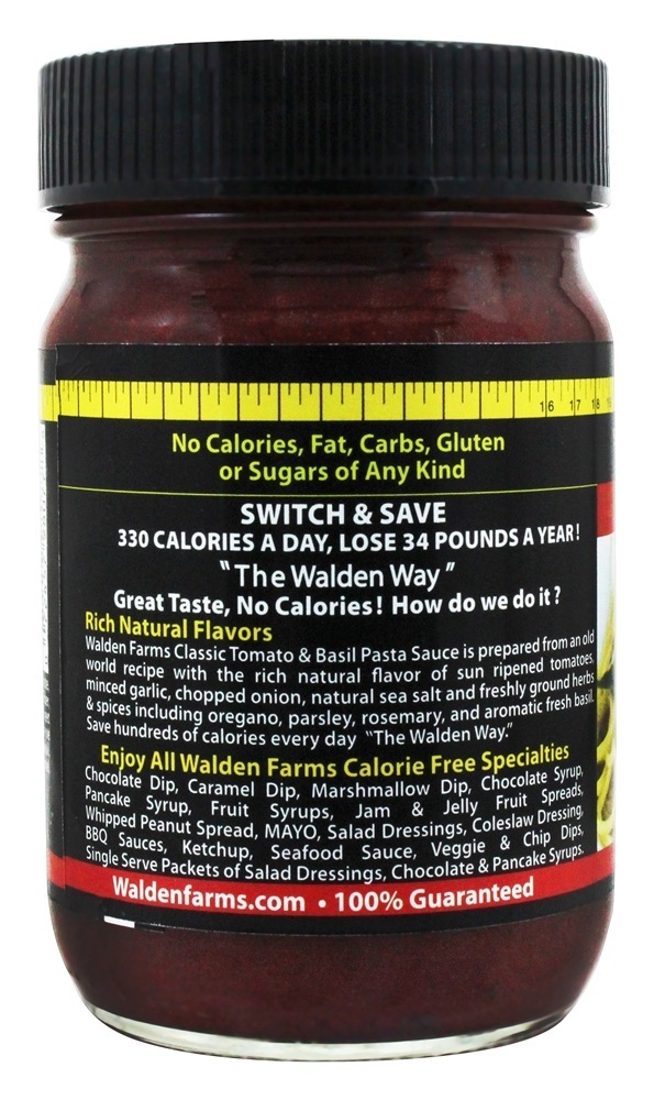 Molho de Macarrão com Calorias Grátis e Manjericão - 12 oz. Walden Farms - Imagem 3