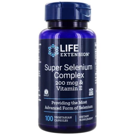 Super Selênio Complexo 200 mg com Vitamina E - Cápsulas vegetarianas 100 Life Extension