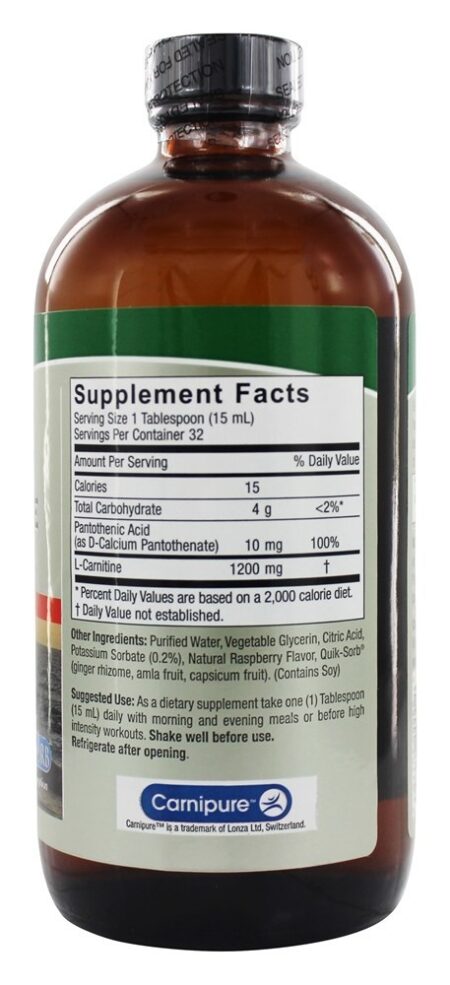 Sabor de Framboesa Natural Liquid L-Carnitina - 16 fl. oz. Nature's Answer - Image 2