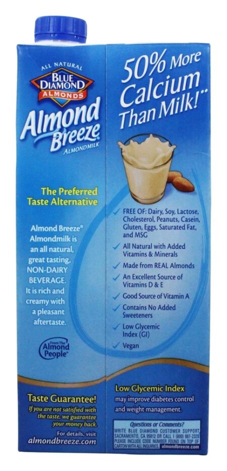 Amêndoa Breeze Amêndoa Leite Baunilha Não Adocicada - 32 fl. oz. Blue Diamond Growers - Image 3