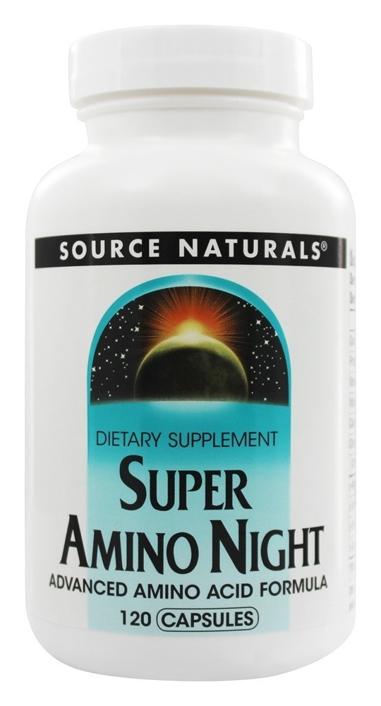 Super Amino Noite Avançado Amino ácido Fórmula - Cápsulas 120 Source Naturals