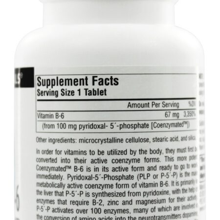 Coenzima B6 100 mg. - 60 Tablets Source Naturals - Imagem 2