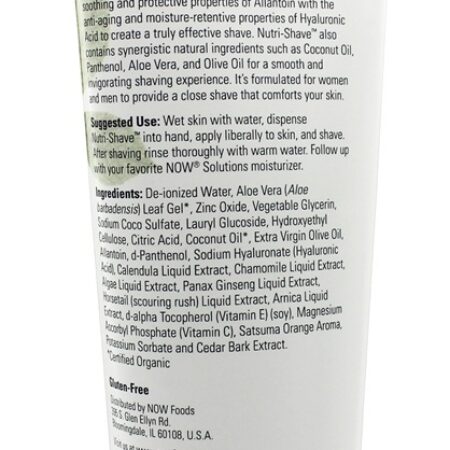 Creme de Barbear Natural Nutri-Shave - 8 fl. oz. NOW Foods - Imagem 2