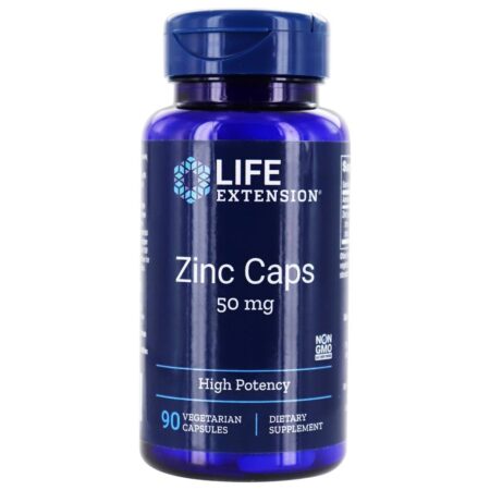 Tampas de Zinco 50 mg. - Cápsulas vegetarianas 90 Life Extension