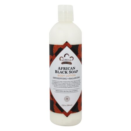 Desintoxicante e balanceamento de loção de sabão preto Africano - 13 fl. oz. Nubian Heritage