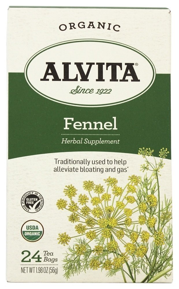 Chá de erva-doce orgânico livre de cafeína - 24 Saquinhos de Chá Alvita