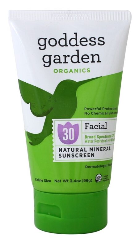 Protetor solar mineral natural facial 30 SPF - 3.4 fl. oz. Goddess Garden