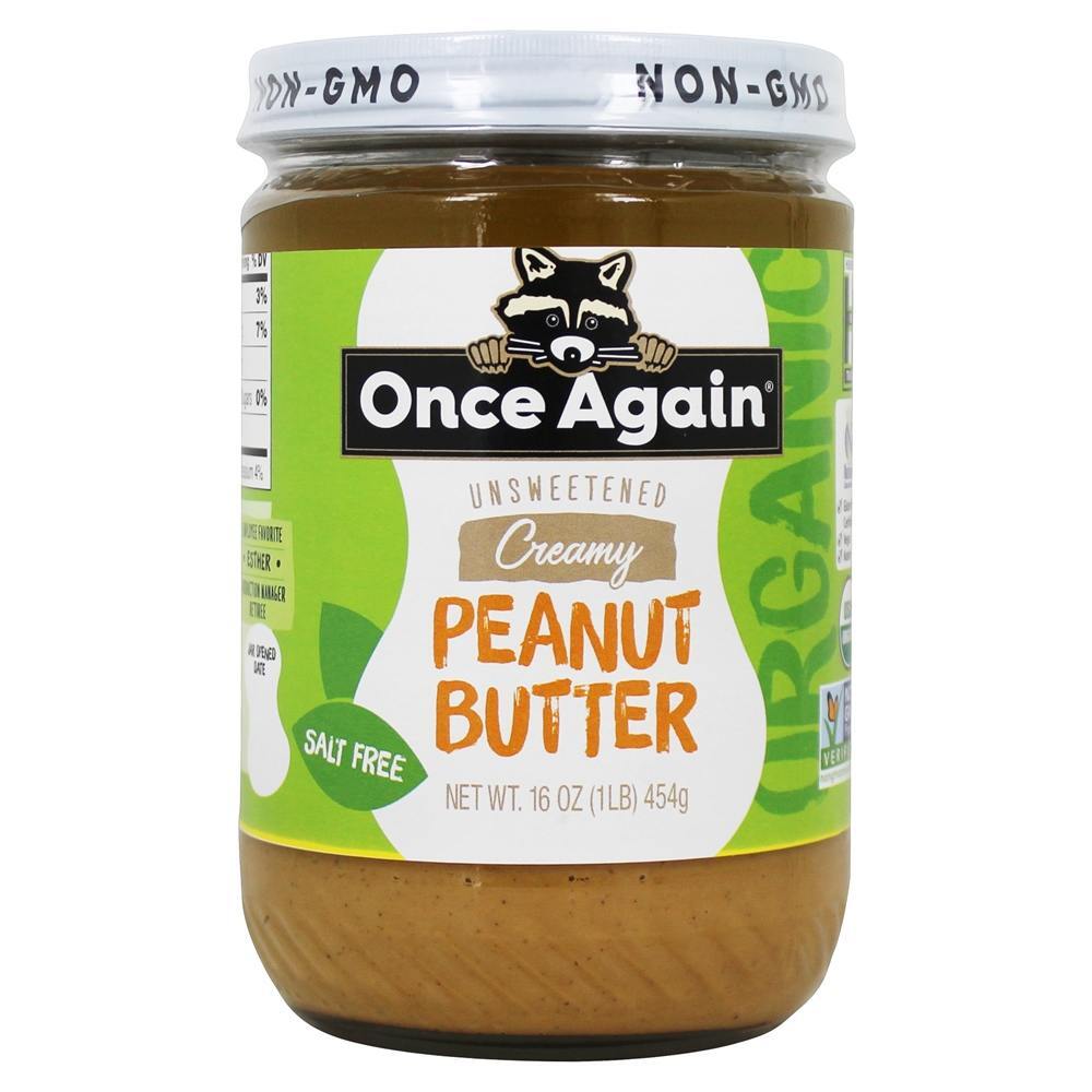 Manteiga de amendoim orgânica Sal cremoso sem açúcar - 16 oz. Once Again