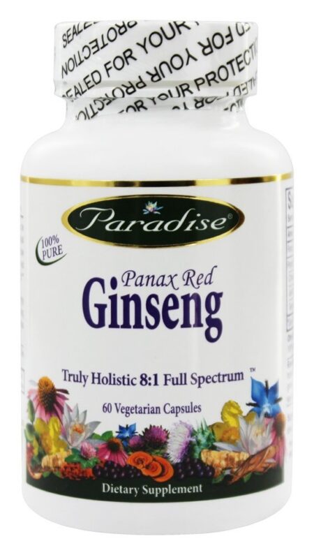 Panax Red Ginseng - Cápsulas vegetarianas 60 Paradise Herbs