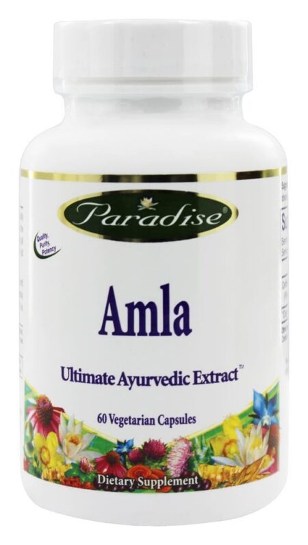 Orgânico Amla Comida Nutriente Vitamina C - Cápsulas vegetarianas 60 Paradise Herbs