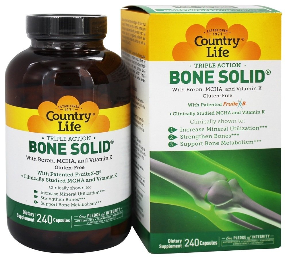 Bone Solid Fortificador Ósseo Tripla Ação - Cápsulas 240 Country Life