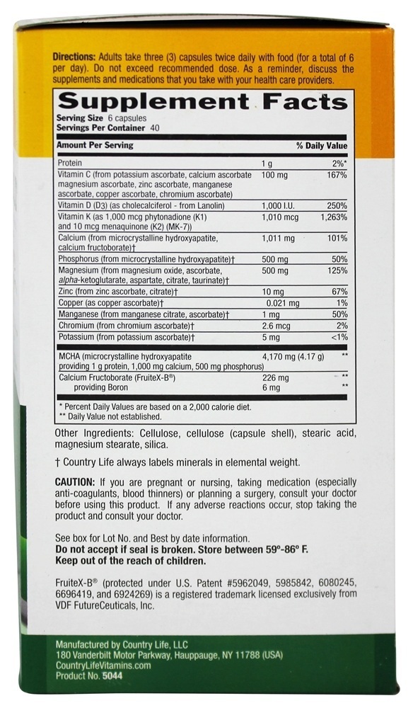 Bone Solid Fortificador Ósseo Tripla Ação - Cápsulas 240 Country Life - Imagem 2