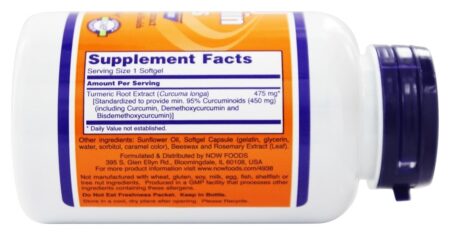 Curcumin Livre Radical Limpador - 60 Softgels NOW Foods - Image 2