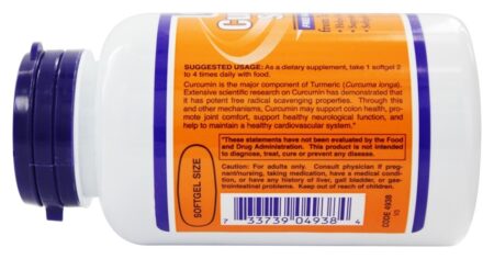 Curcumin Livre Radical Limpador - 60 Softgels NOW Foods - Image 3