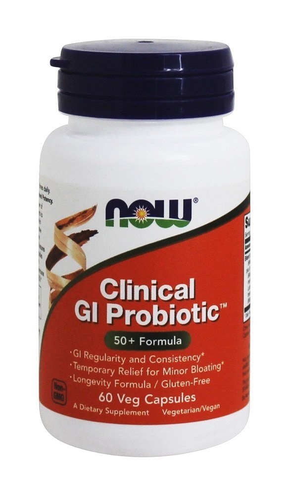 Clínico GI Intestinal Saudável Probiótico Flora - Cápsulas vegetarianas 60 NOW Foods