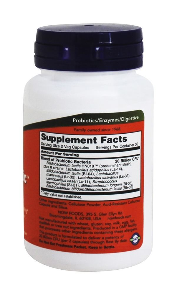 Clínico GI Intestinal Saudável Probiótico Flora - Cápsulas vegetarianas 60 NOW Foods - Imagem 2