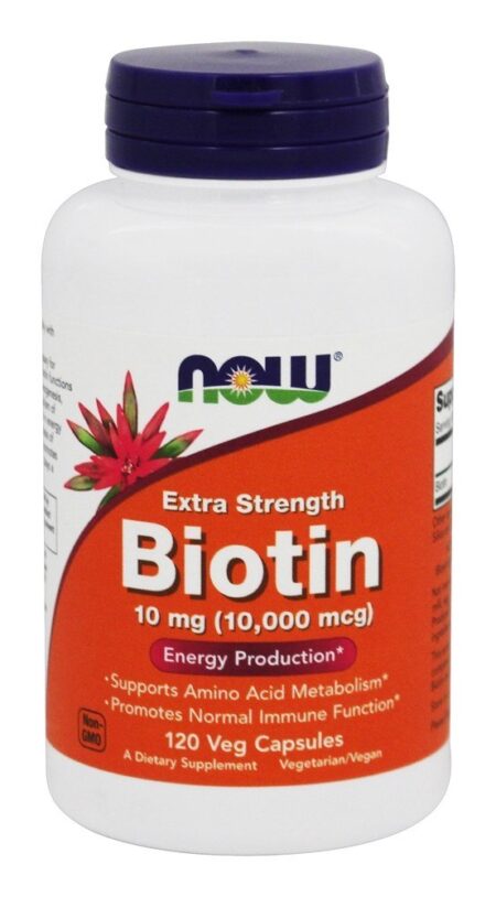 Biotina de Força Extra 10000 mcg. - Cápsulas vegetarianas 120 NOW Foods