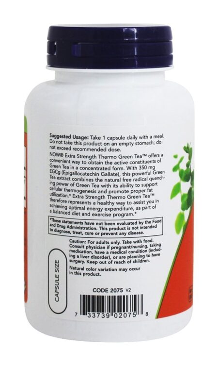 Extra Força Thermo Verde Chá - Cápsulas vegetarianas 90 NOW Foods - Image 3