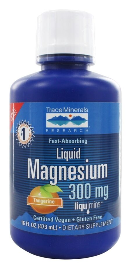 Tangerina com Magnésio Líquido 300 mg. - 16 fl. oz. Trace Minerals Research