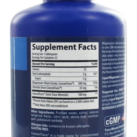 Tangerina com Magnésio Líquido 300 mg. - 16 fl. oz. Trace Minerals Research - Imagem 2