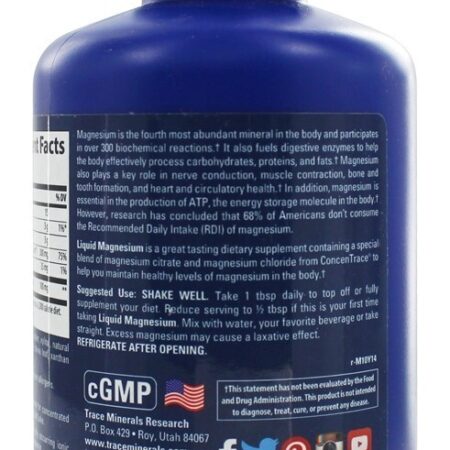 Tangerina com Magnésio Líquido 300 mg. - 16 fl. oz. Trace Minerals Research - Imagem 3