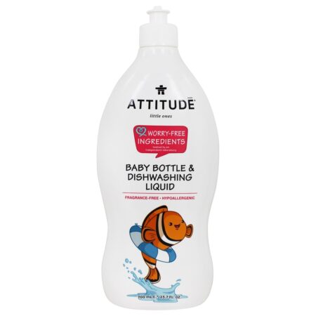 Pouco Entes Bebê Garrafa & Dishwash Líquido Fragrância Livre - 23.7 fl. oz. Attitude