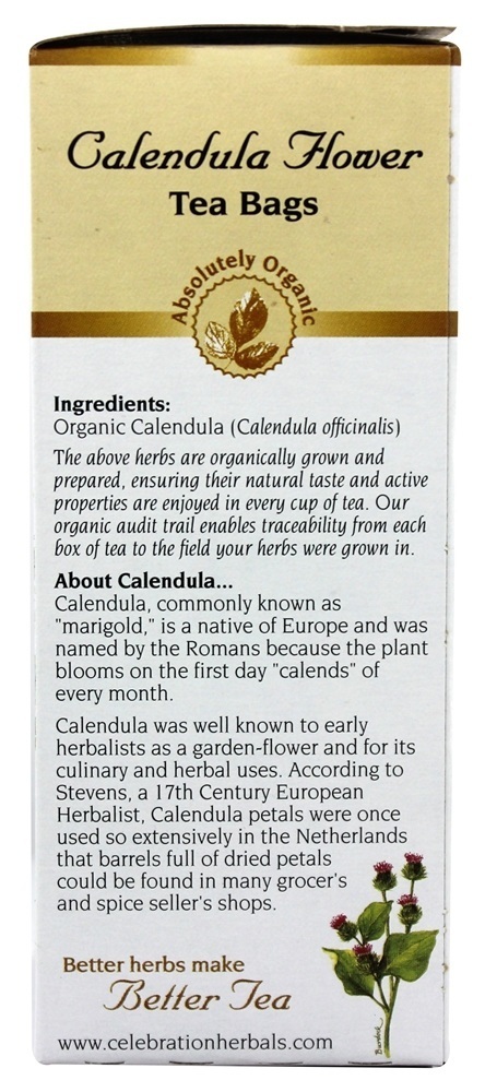 Chá de Ervas Aromáticas de Calendula sem cafeína - 24 Saquinhos de Chá Celebration Herbals - Imagem 2