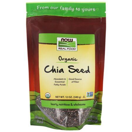 NOW Real Food Organic Chia Semente Preto - 12 oz. NOW Foods