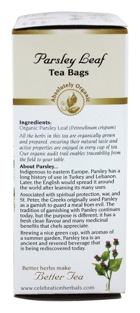 Chá de Ervas com Folha de Salsa Livre de Cafeína Orgânica - 24 Saquinhos de Chá Celebration Herbals - Imagem 2