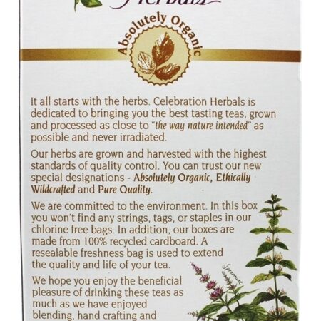 Chá de ervas de folha de dente de leão livre de cafeína orgânica - 24 Saquinhos de Chá Celebration Herbals - Imagem 3