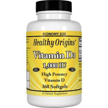 Vitamina D3 1000 UI - 360 Softgels Healthy Origins