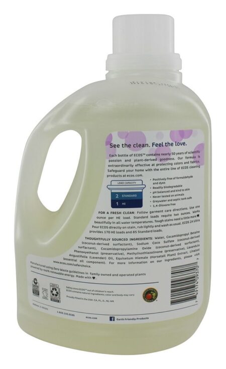 ECO 2x Extremista Todos Natural Lavanderia Detergente 170 Cargas Lavanda - 170 fl. oz. Earth Friendly - Image 2